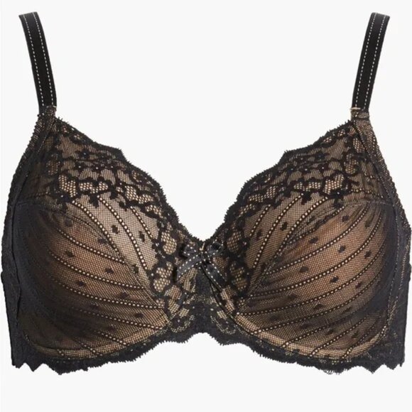 Chantelle Rive Gauche Rive Gauche Lace Full Coverage Unlined Bra 40D - Picture 1 of 8